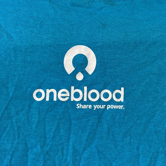 One Blood 10% donate that’s me that’s me blue shirt sleeve crew neck T shirt S - Picture 5 of 17